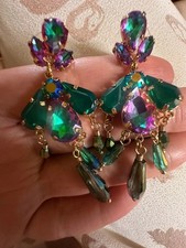 Vintage Bunt perlen Blümchen Ohrringe