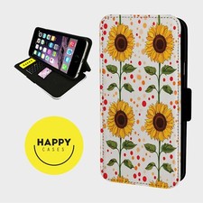 SONNENBLUME GEPUNKTET KUSAMA - Kunstleder Klapp Handy Hülle Cover - iPhone/Samsung
