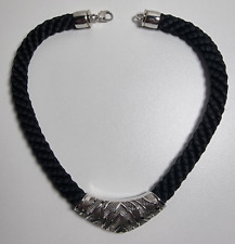 Pierre Lang schwarz Kordel Band Halskette mit Öse für weiteren Anhänger ca.33cm