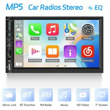 Doppel 2 DIN Autoradio 7 Zoll Apple Carplay Android Auto Bluetooth USB AUX TF EQ