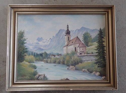 ölgemälde kirche ramsau - Ölgemälde,,