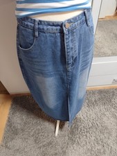 Jeansrock Lang Schlitz Taschen 4x Neuw.