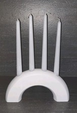 Adventskranz, Kerzenständer, minimalistischer Bogen 29 x 15 cm, weiß,  Kommunion
