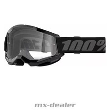 100 % Crossbrille Strata2 Black Schwarz Klarglas Motocross Downhill MTB Enduro
