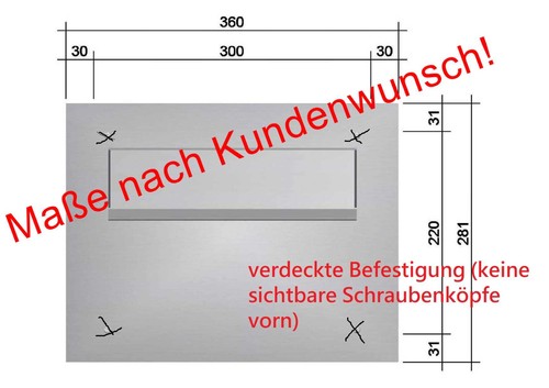 Front mauerbriefkasten m - front,