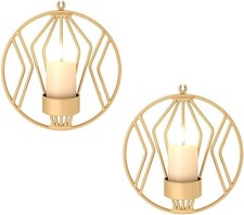 2er Set Wandkerzenhalter Teelichthalter Metall Wanddeko Wohnen Hochzeit DHL