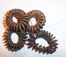 4x Spiral Haargummis -Braun-