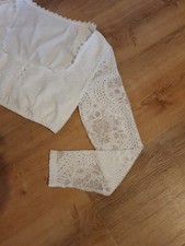 Super schöne Dirndl Bluse Gr S 34/36  mit Spitze neu langarm * Oktoberfest