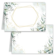 25 Tischkarten Grün Blätter