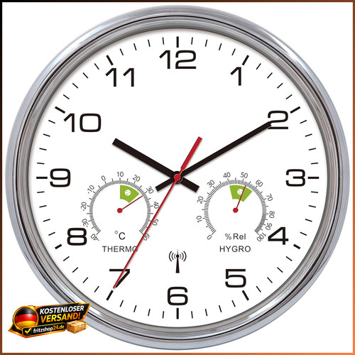 Wanduhr 30cm funkuhr mit - wanduhr,