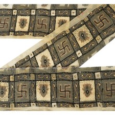 Sanskriti Vintage 1 Yd Sari Bordüre Antik Hand Perlen Webborte Nähen Spitze