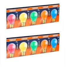 10er Set OSRAM bunte Glühlampen 11W/E27 Bierzelt Party Garten EEK:G(Spektr. A-G)