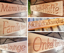 Holzschild mit Wunschname Gravur gefräst personalisiert Ihr Name Wunschtext 60cm