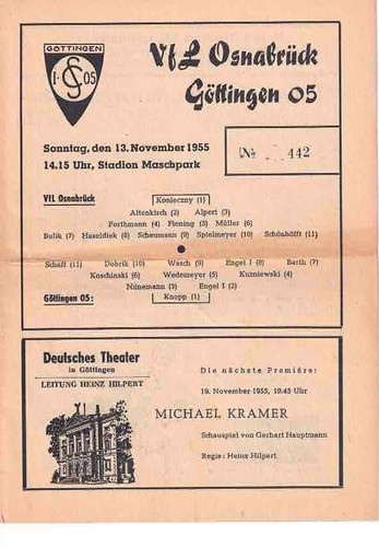 Fussball programmheft 55 56 - , 55/56