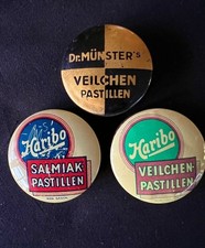 Haribo Salmiak + Veilchen Pastillen, Dr. Münster Veilchen Pastillen 3 kl. Dosen
