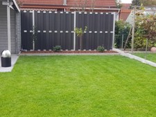 Solider WPC Sichtschutz Zaun Windschutz Alu Aluminium anthrazit 180 X 180 cm