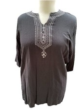 Tunika Bluse Shirt Schwarz