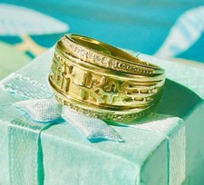 585er Diamant Ring Gr. 55 Gelbgold 6,36g Gravur HAPPINESS GLÜCK 14K Gold