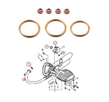 Yamaha XV 535 Virago 1988-2003 Auspuff Krümmer Dichtung Muttern Satz