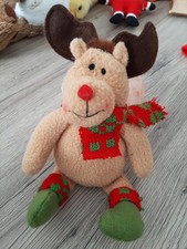 Stofftier Weihnachtsdeco Handarbeit Rentier Elch
