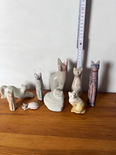 Katzenfiguren set aus - 9x,