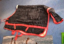 Pferde Winter-, Übergangs- Decke schwarz mit Schweifschoner