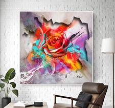 Leinwand Bild Blumen Abstrakt Wandbilder XXL Wohnzimmer Max. 100x100x4cm 1570A