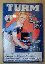 50er 60er Werbung Turm Herd Küchenherd Blechschild 36x25 cm 50s 60s