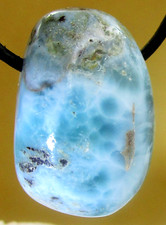 LARIMAR  XL Trommelstein  gebohrt  EDELSTEIN  ANHÄNGER  AA Qualität Nr.47