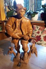 Jäger alte Holzfigur Holzschnitzfigur  Skulptur ausdrucksstarker Gebirgsjäger