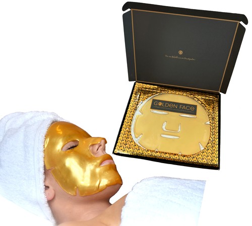 Golden face gesichtsmasken - golden,