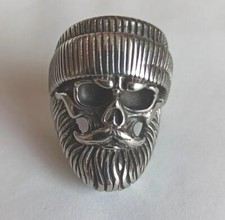 Fingerring Totenkopf Ring Schädel Bart Ring NEU !!
