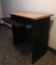 PC Tisch aus Holz in schwarz / buche mit ausziehbarer Tastaturablage + Stauraum