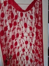 2.Fadenstore ,Gardine, Schal, Rot, 104 cm x 210 cm