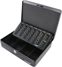 HMF Geldkassette Geldzählkassette mit Münzzählbrett schwarz Geldbox Geldkasse