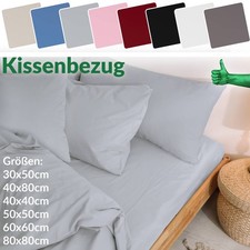 Kissenbezug Kopfkissenbezug Kissenhülle Einfarbig Baumwolle Uni Reißverschluss