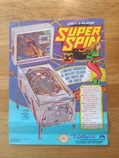 FLYER "SUPERSPIN" Flipper Gottlieb 1977 / TOP !