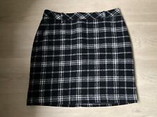 Damen Woll Rock Wollrock Winter Karo Up 2 Fashion Gr.40 schwarz weiß kariert Min