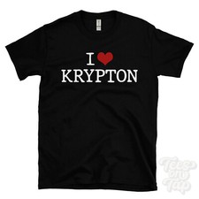 I LOVE KRYPTON T-SHIRT Herz Superman DC Comics Superhelden Comic Überlieferung Fan