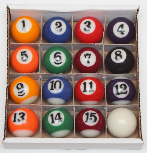 16x mini billard kugeln - mini,