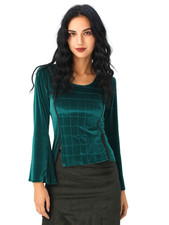 Samtshirt  grün Longsleeve