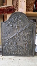 Kaminplatte Gusseisen, ländliches Motiv, vermutlich aus Franken