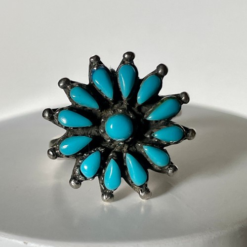 Türkis cluster vintage ring - türkis,