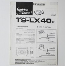 Original PIONEER TS-LX40 Woofer Service Manual / Service Anleitung !!!