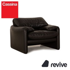 Cassina Maralunga Leder Sessel Schwarz manuelle Funktion