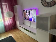 TV Lowboard Weiß Hängeboard Schrank Hochglanz