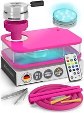 Shisha Set Komplett To Go Mini Acryl klein tragbar Reise Wasserpfeife Rosa Weiß