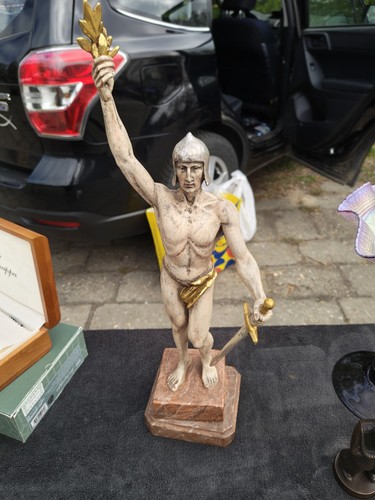 Antike holzfigur krieger sign - antike,