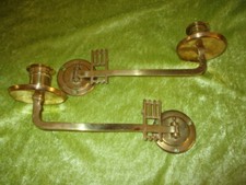 2 schöne alte Klavierleuchter um 1900 Bronze Wandkerzenhalter Jugendstil