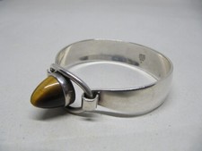 Armspange N.E. From Denmark 925 Armreif Tiger eye bracelet Sterling _ Modernist